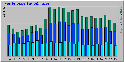 Hourly usage for July 2024